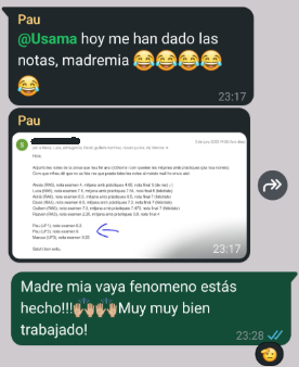 Opinión de estudiante satisfecho