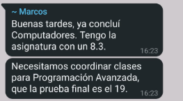 Opinión de estudiante satisfecho